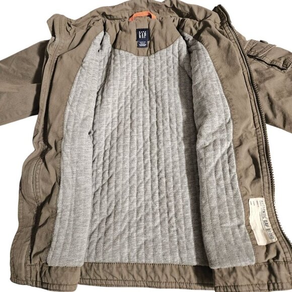 Vintage Gap Canvas Field Jacket Spanish Olive Baby SZ 4T Cargo Utility Military - Picture 6 of 11